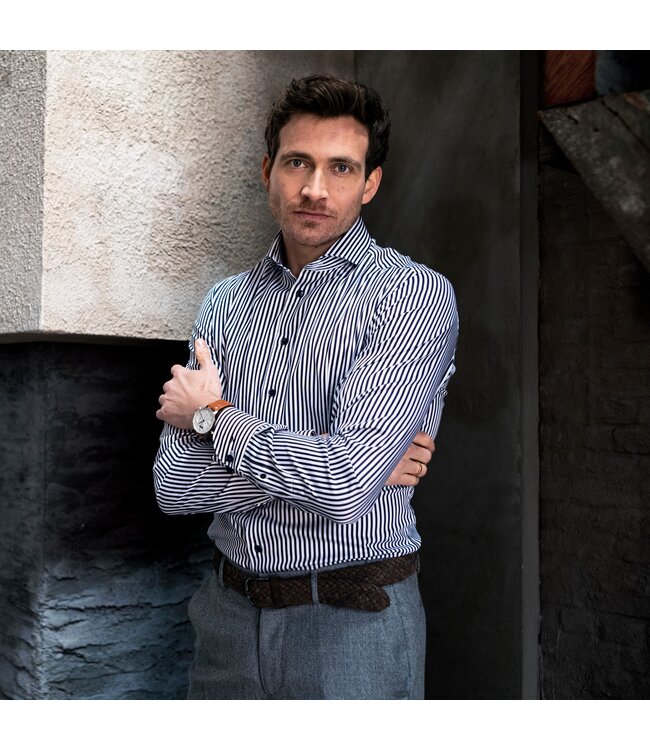 slim fit overhemd marine streep