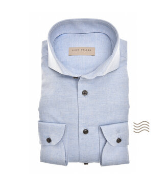 John Miller slim fit easy care overhemd lichtblauw
