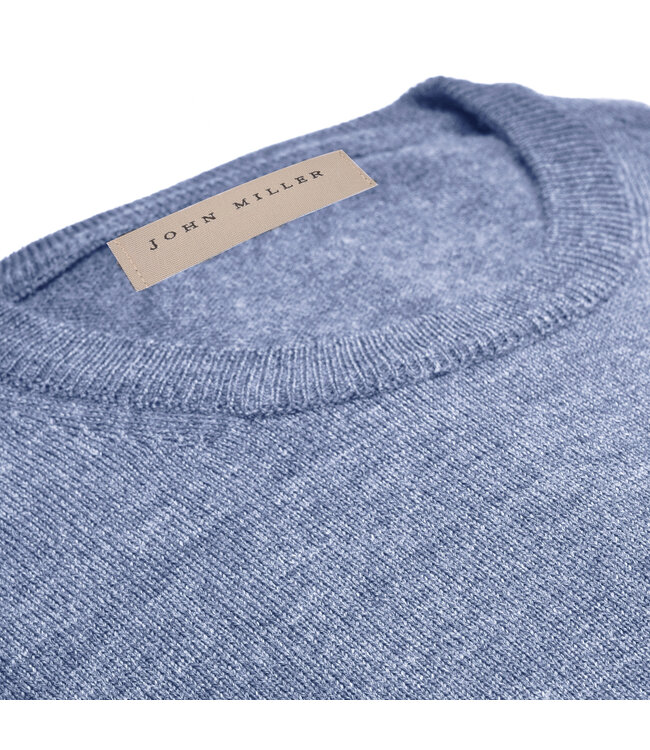 merino willen ronde hals trui blauw