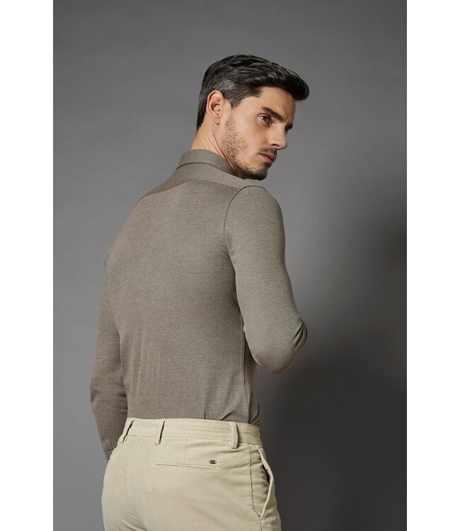jersey overhemd beige twill
