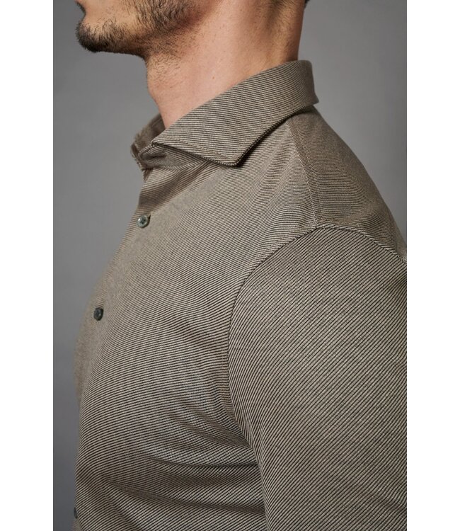 jersey overhemd beige twill