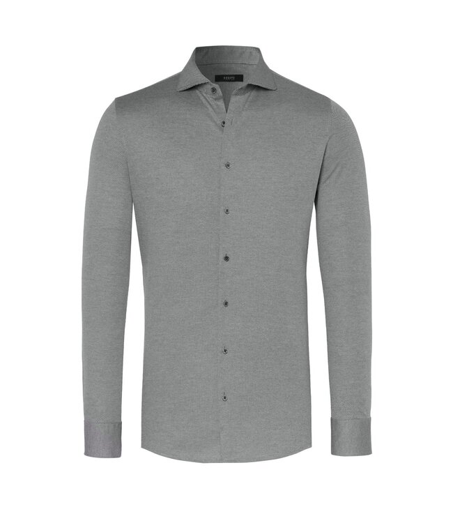 jersey overhemd grijs twill