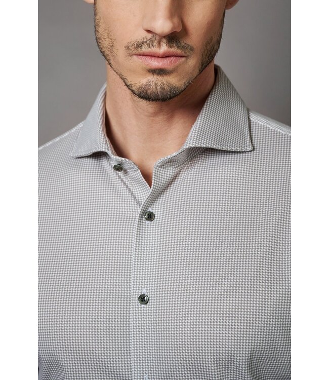 jersey overhemd pied-de-poule grijs