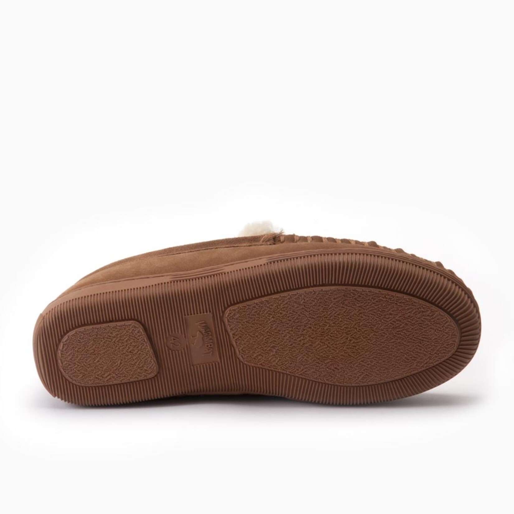 Warmbat Grizzly suède herenpantoffel cognac