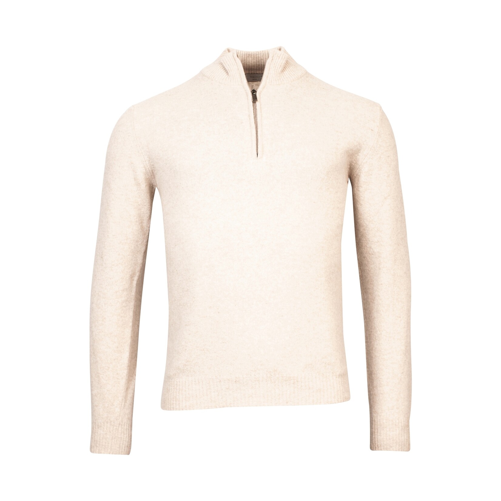 Thomas Maine wollen trui met korte rits beige