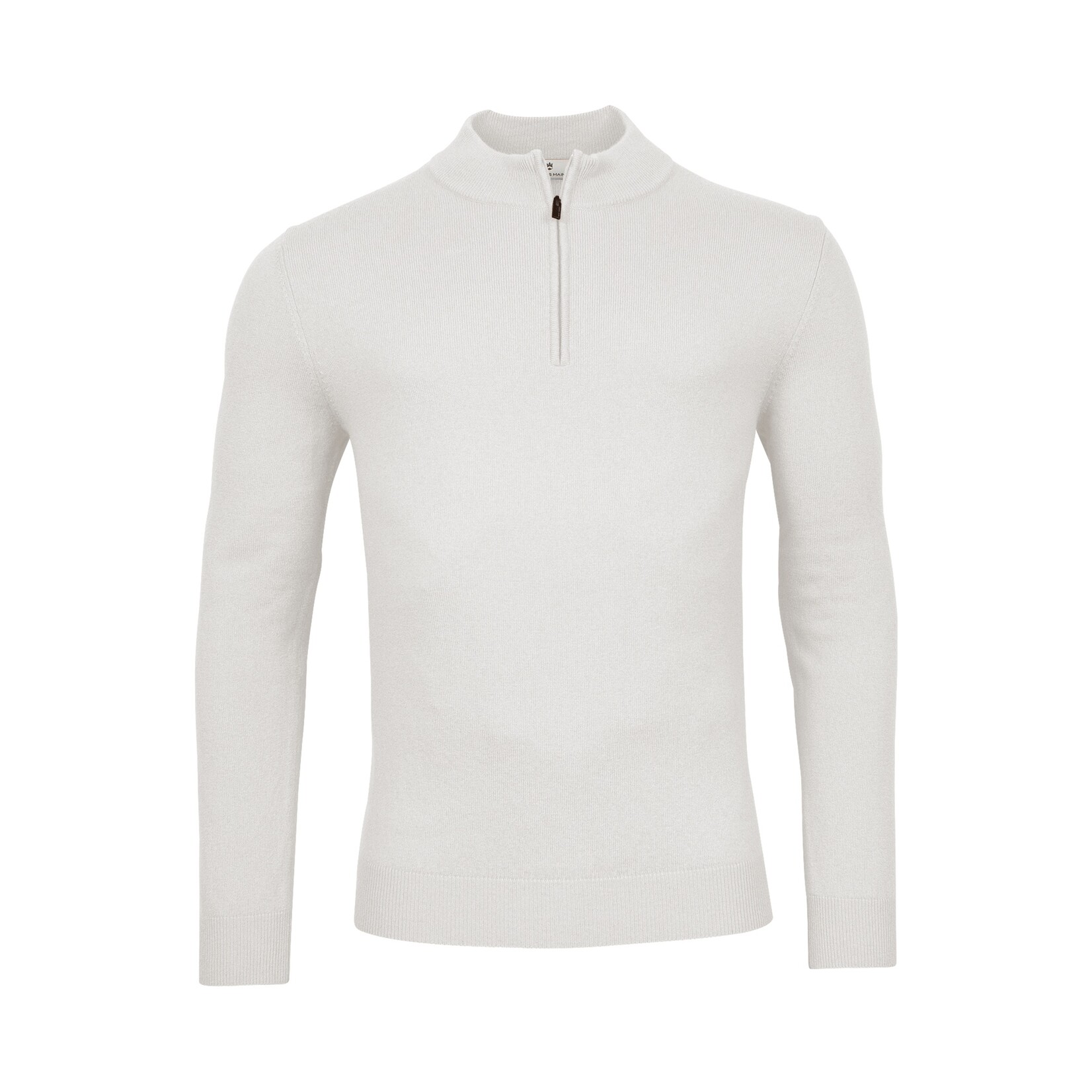 Thomas Maine cashmere trui met korte rits off white