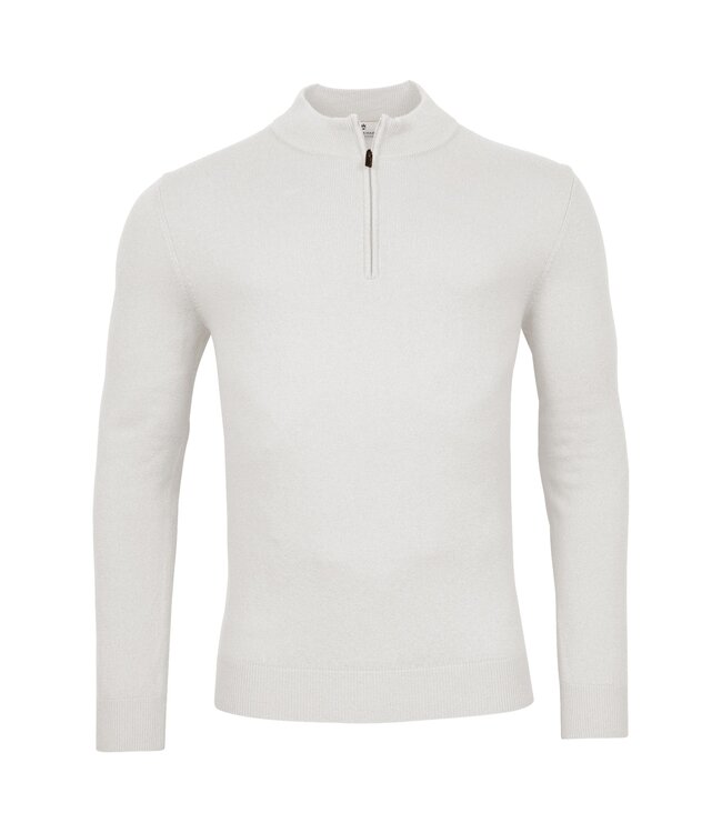 cashmere trui met korte rits off white