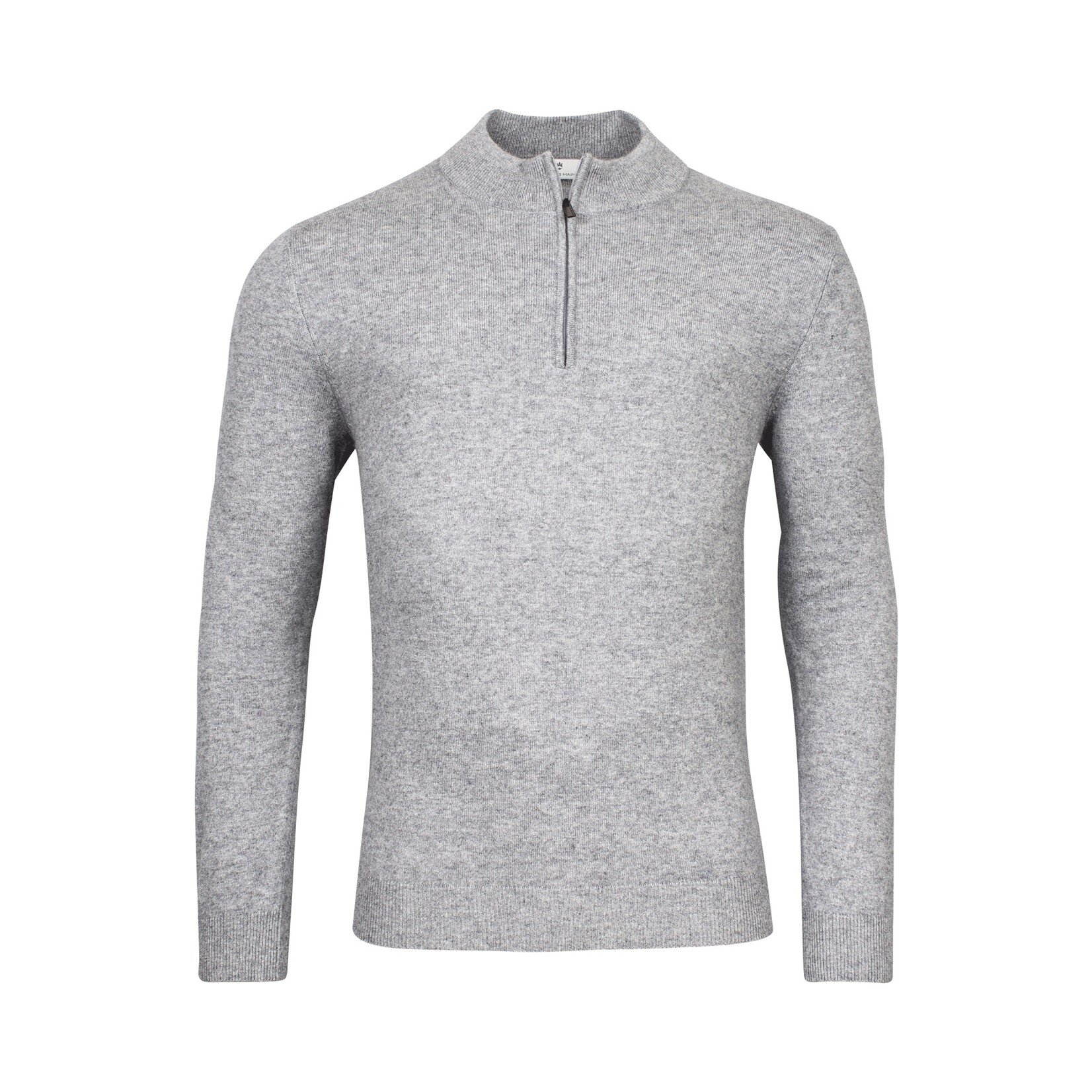 Thomas Maine cashmere trui met korte rits grijs