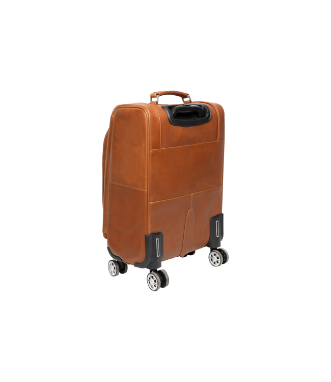 leren trolleykoffer Key Largo cognac