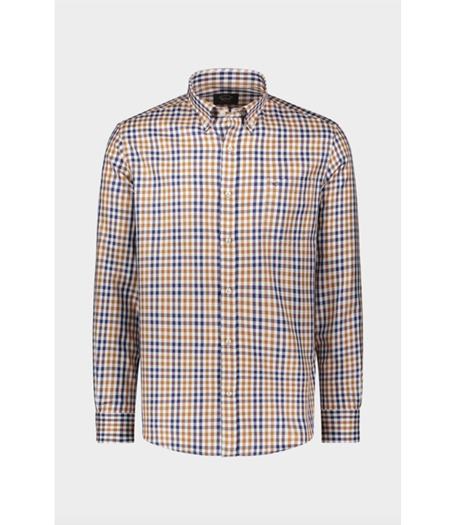 regular fit overhemd blauw ruit