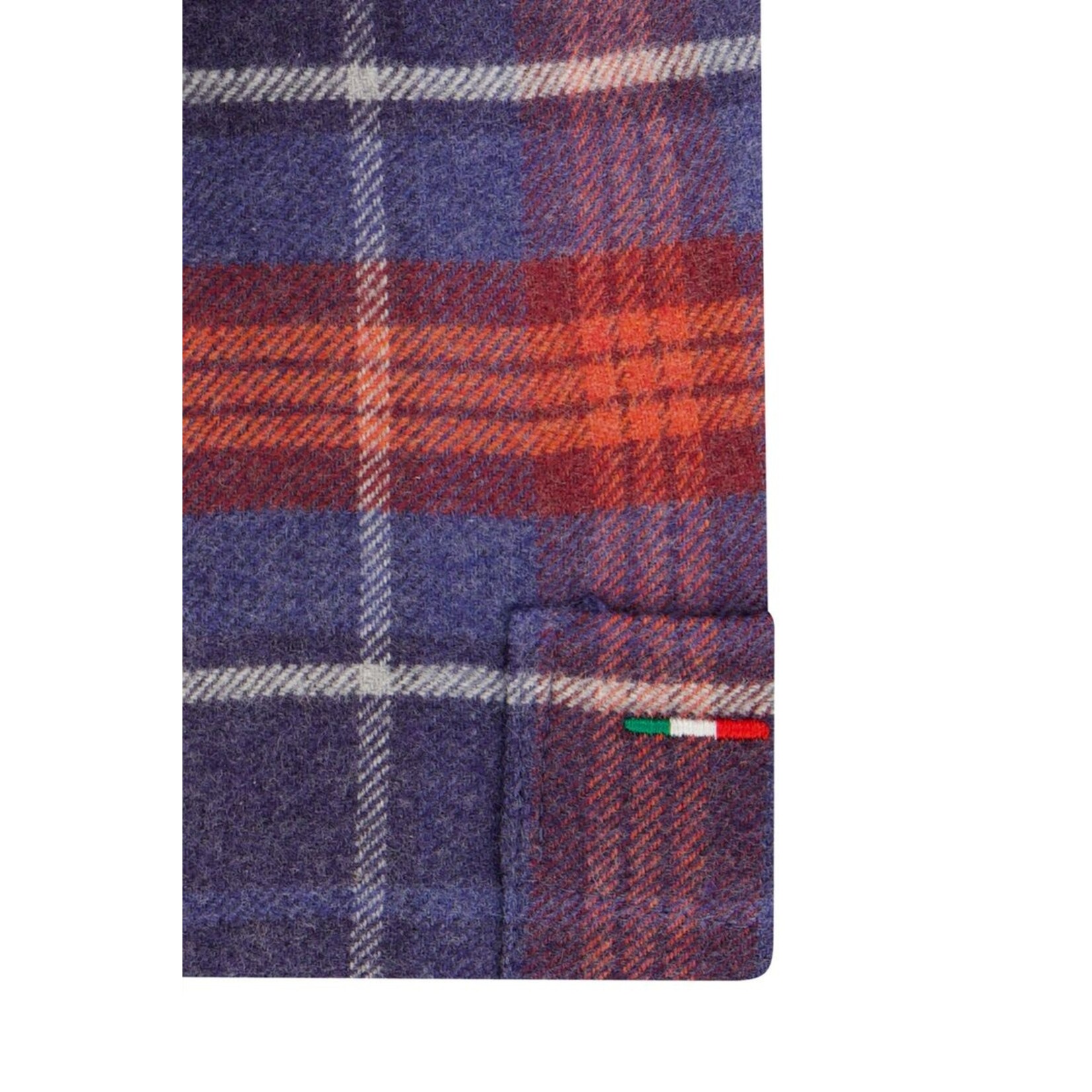 Portofino regular fit flanel overhemd rood ruit