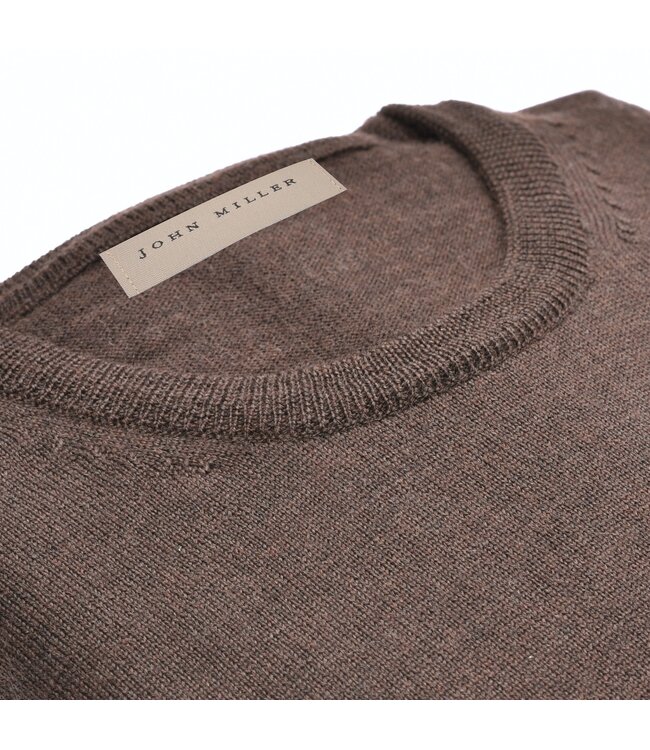 wollen crew neck pullover bruin