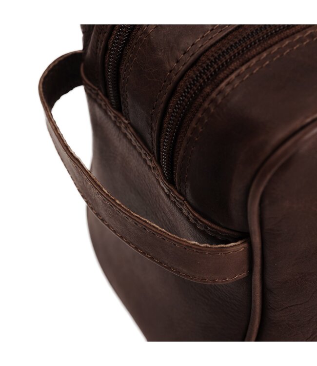 leren toilettas Stefan bruin