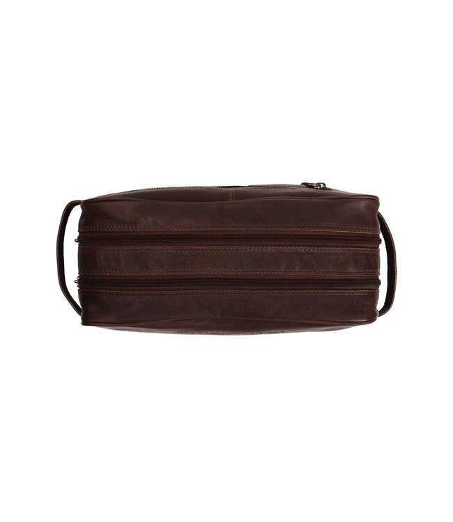 leren toilettas Stefan bruin