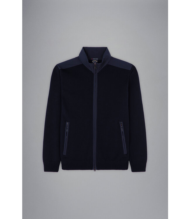 wollen vest met Typhoon details marine