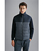 wollen hybride vest met imitatiebond marine