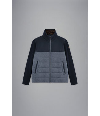 Paul & Shark wollen hybride vest met imitatiebond marine