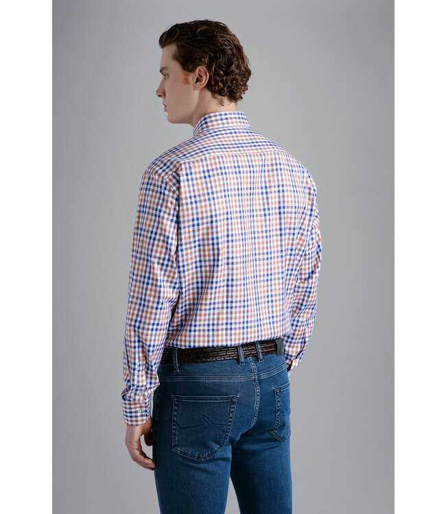 regular fit overhemd blauw ruit