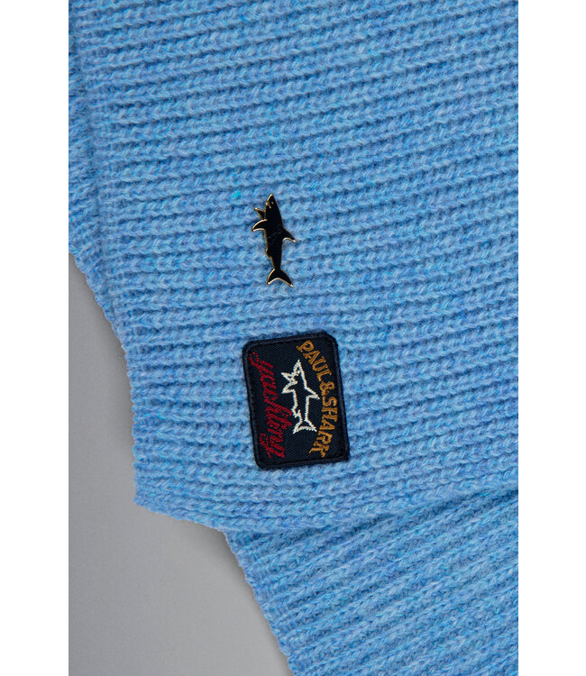 wollen geribde sjaal lichtblauw