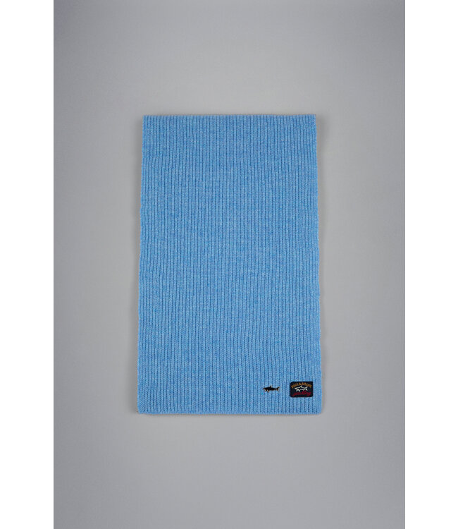 wollen geribde sjaal lichtblauw