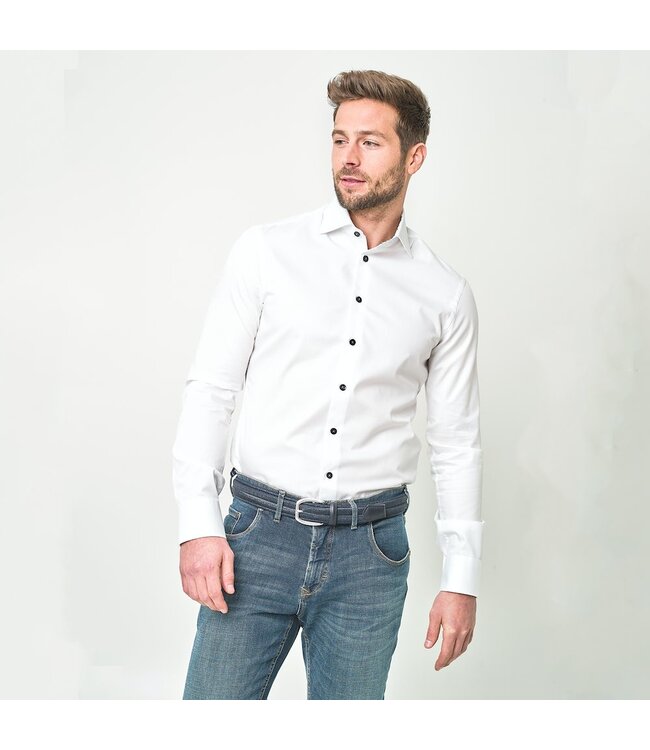 modern fit overhemd wit