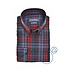 Ledûb modern fit flanel overhemd ruit blauw
