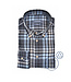 modern fit flanel overhemd ruit marine