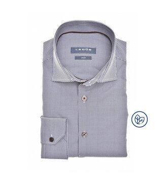 Ledûb modern fit overhemd marine print