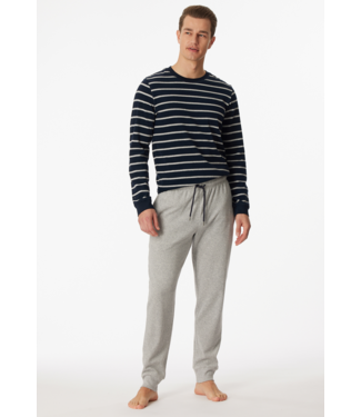 Schiesser badstof pyjama nachtblauw