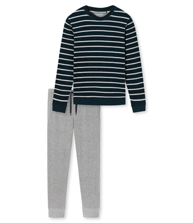 badstof pyjama nachtblauw