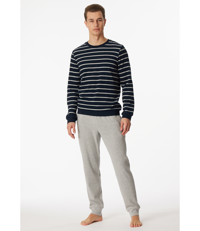 badstof pyjama nachtblauw