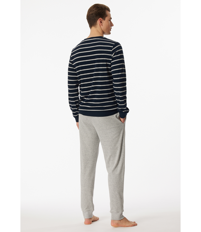 badstof pyjama nachtblauw