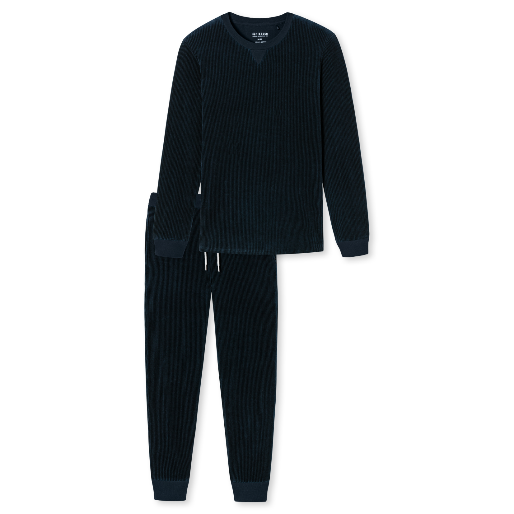 Schiesser corduroy pyjama nachtblauw