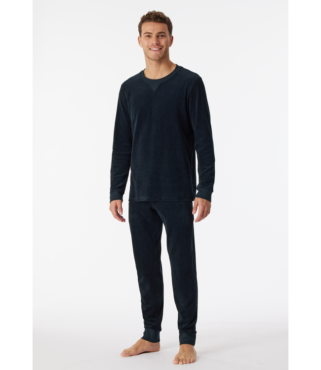 corduroy pyjama nachtblauw