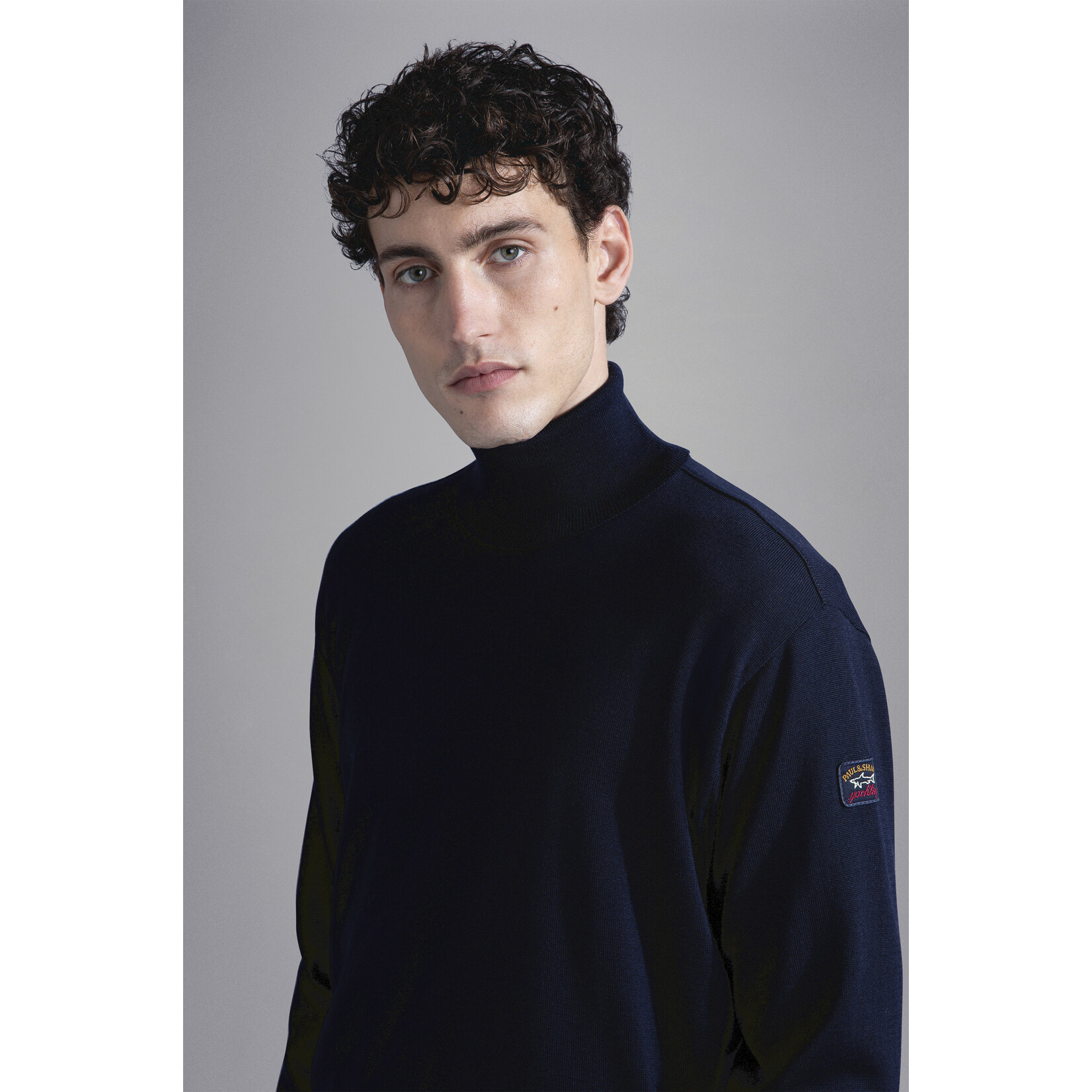 Paul & Shark basic merino wollen coltrui marine