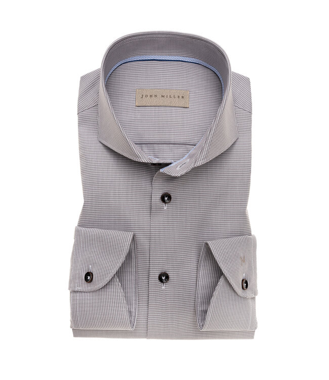 tailored fit overhemd grijs met cut away boord