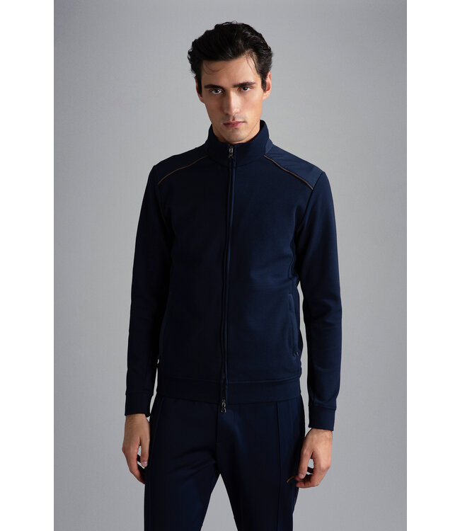 sweatvest met Alcantara® details marine