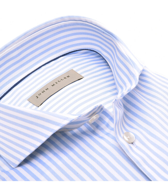 slim fit stretch overhemd lichtblauw streep