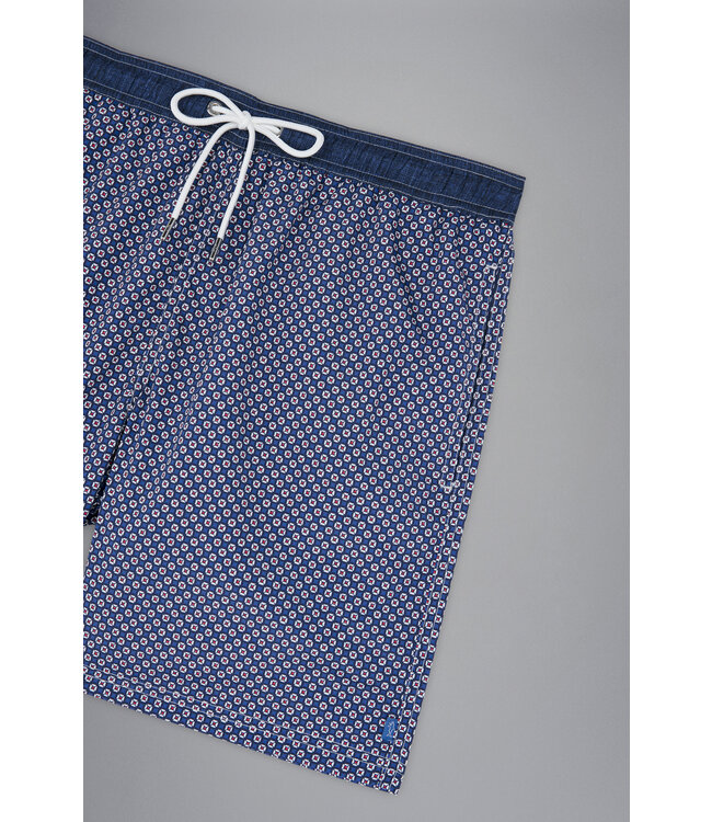 zwemshort geometrisch blauw
