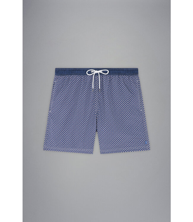 zwemshort geometrisch blauw
