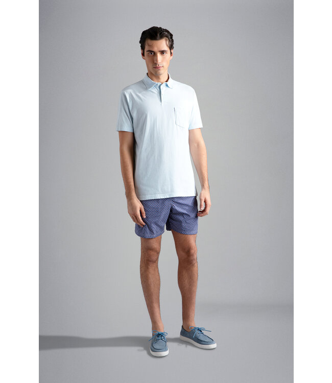 zwemshort geometrisch blauw