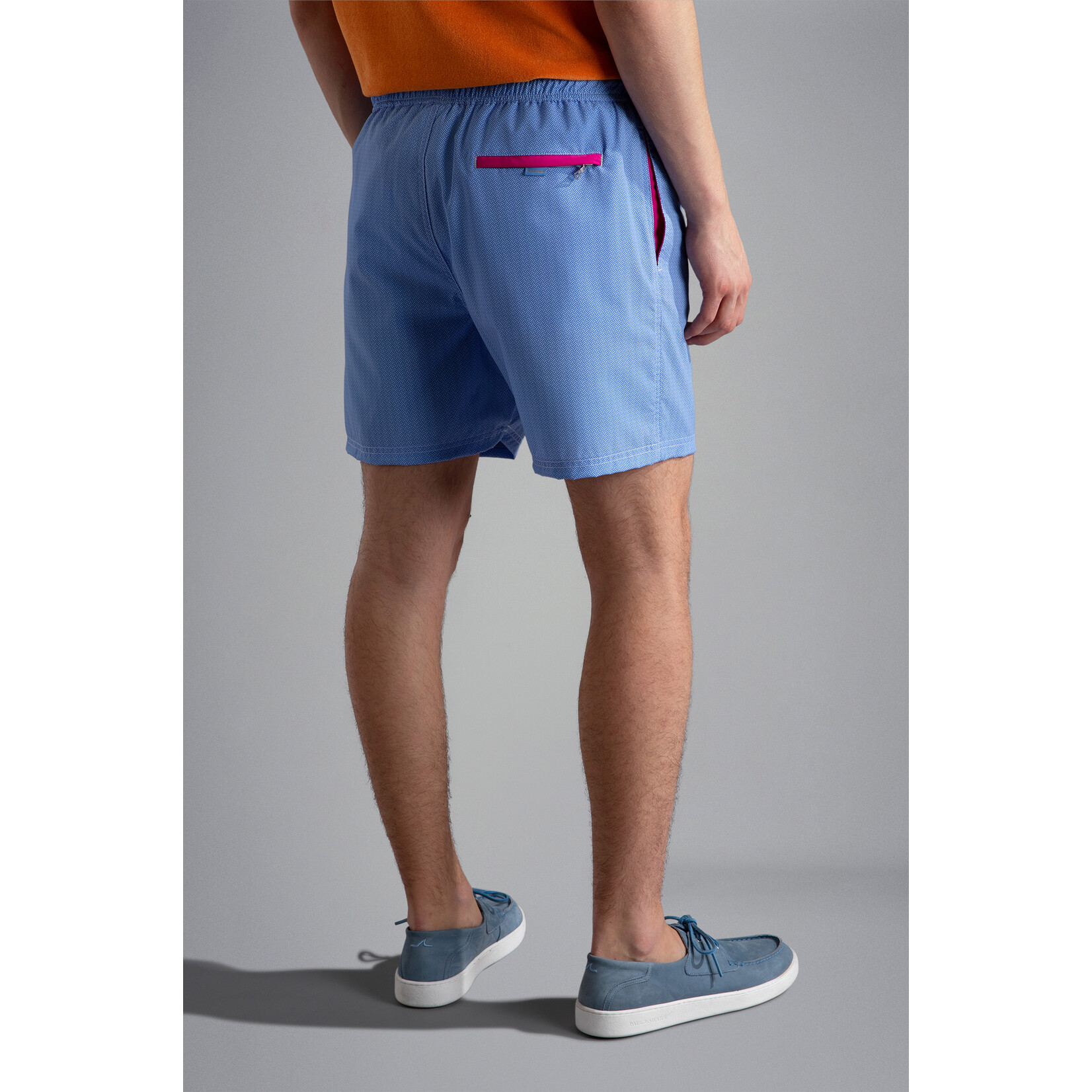 Paul & Shark zwemshort micro patroon blauw