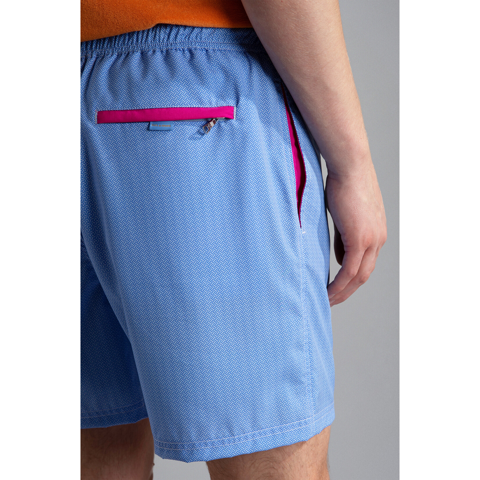 Paul & Shark zwemshort micro patroon blauw