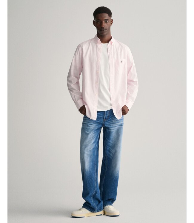 regular fit overhemd roze streep