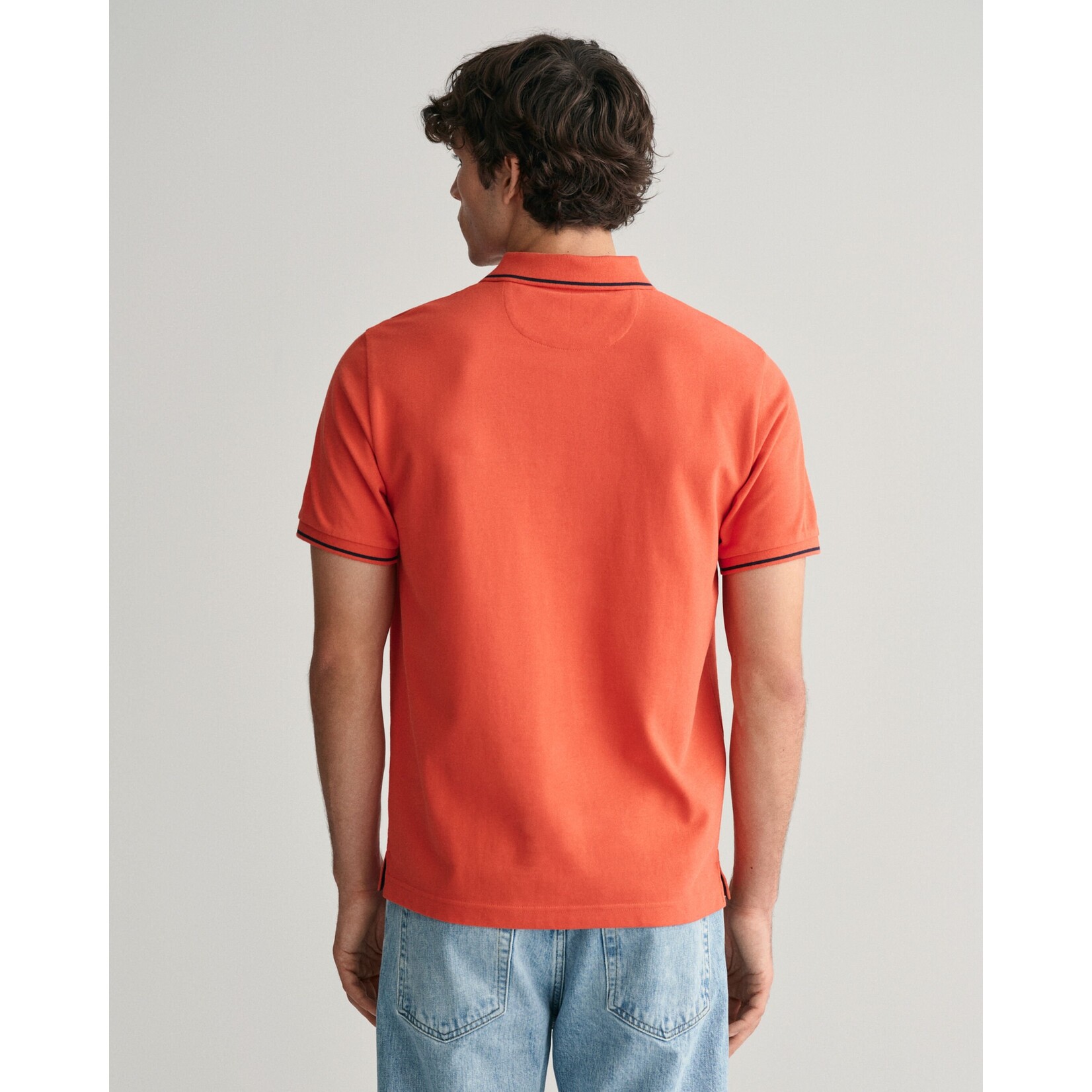 GANT piqué polo met randdetails oranje