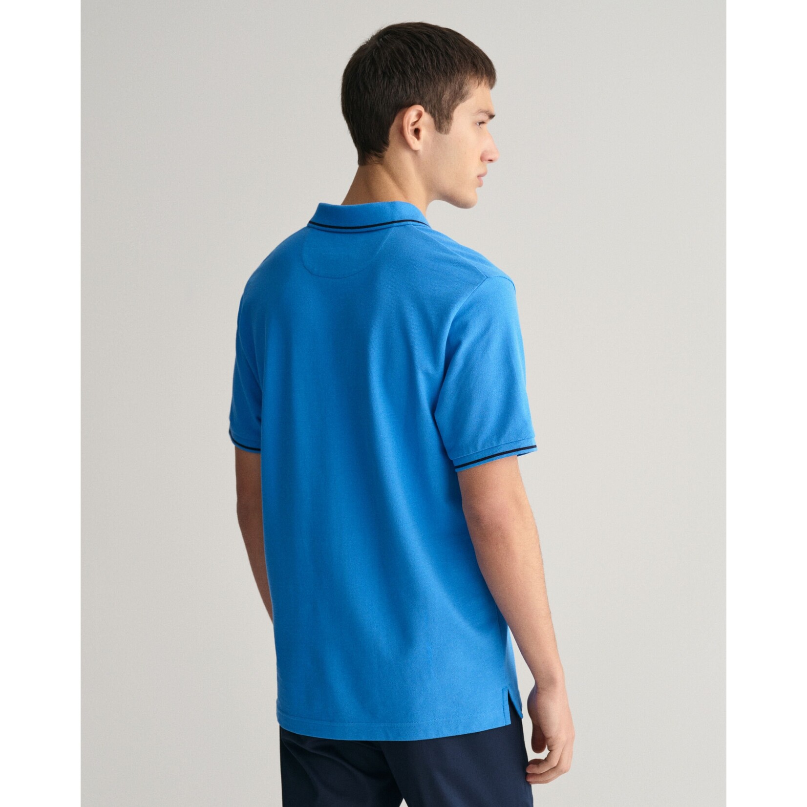 GANT piqué polo met randdetails blauw