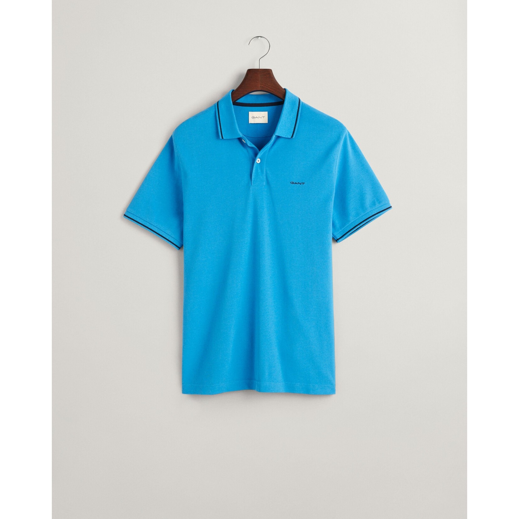 GANT piqué polo met randdetails blauw