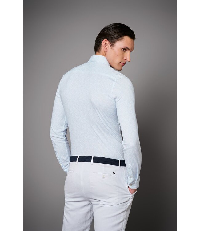 jersey overhemd lichtblauw print