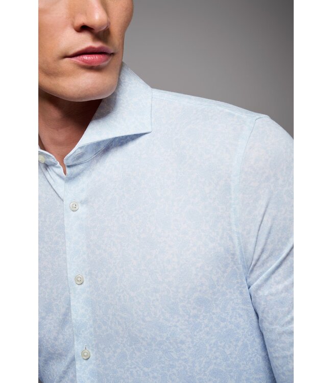 jersey overhemd lichtblauw print