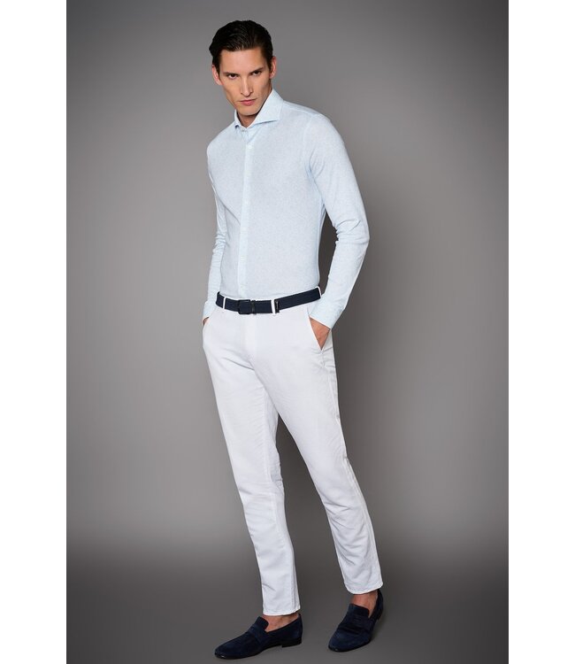 jersey overhemd lichtblauw print